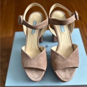 Prada Velvet platform sandals.